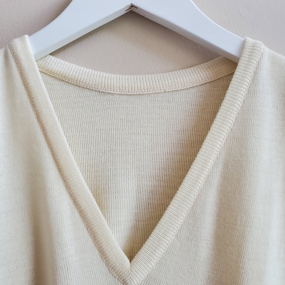 Vintage wool cream oversized Vest size L - Picture 5 of 7